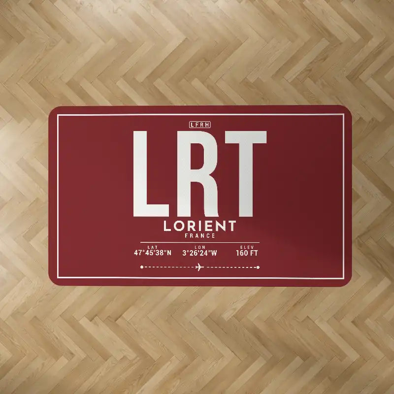 Lorient South Brittany Airport (LRT) Carpets - Carpet Rectangle - ID Tag - Dark Red