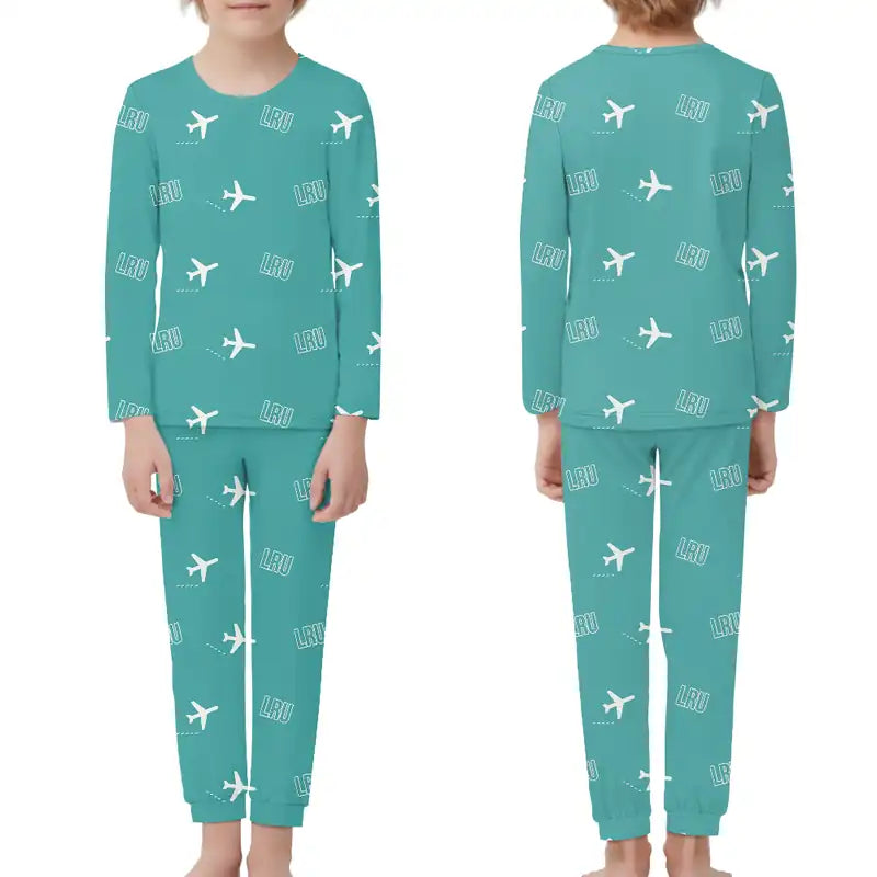 Las Cruces International Airport (LRU) Pajamas - Children Pajamas - Turquoise