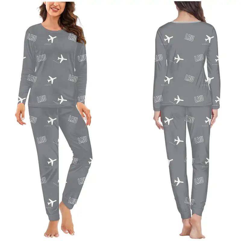 Las Cruces International Airport (LRU) Pajamas - Women Pajamas - Gray