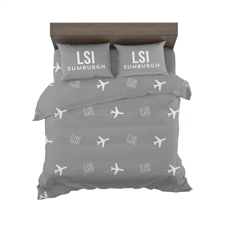 Sumburgh Airport (LSI) Bedding Sets & Blankets - Bedding Set - Pattern - Gray