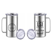 Thumbnail for Sumburgh Airport (LSI) Stainless Steel Mugs - Boarding Pass + Custom Back - Stainless Steel Mug - 24 oz / 700ML - Silver