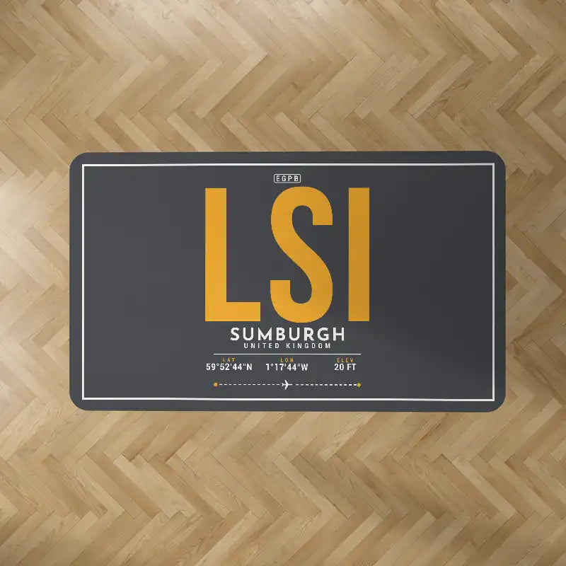 Sumburgh Airport (LSI) Carpets - Carpet Rectangle - ID Tag - Dark Gray