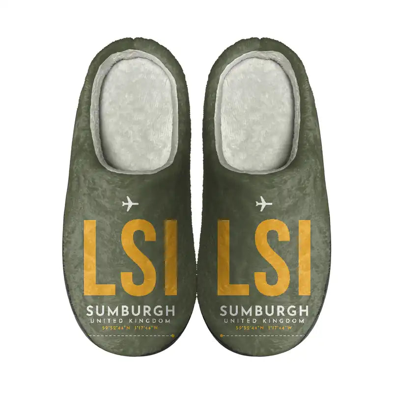 Sumburgh Airport (LSI) Slippers & Flip Flops - Slippers - Cotton - Code - Same - Green Army