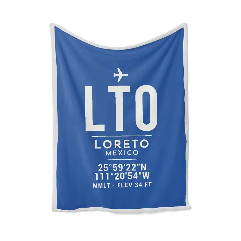 Loreto International Airport (LTO) Bedding Sets & Blankets - Blanket - ID Tag - Blue