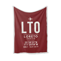 Thumbnail for Loreto International Airport (LTO) Bedding Sets & Blankets - Blanket - ID Tag - Dark Red