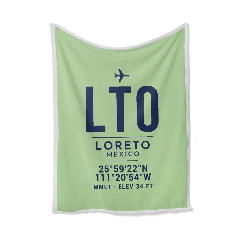 Loreto International Airport (LTO) Bedding Sets & Blankets - Blanket - ID Tag - Light Green