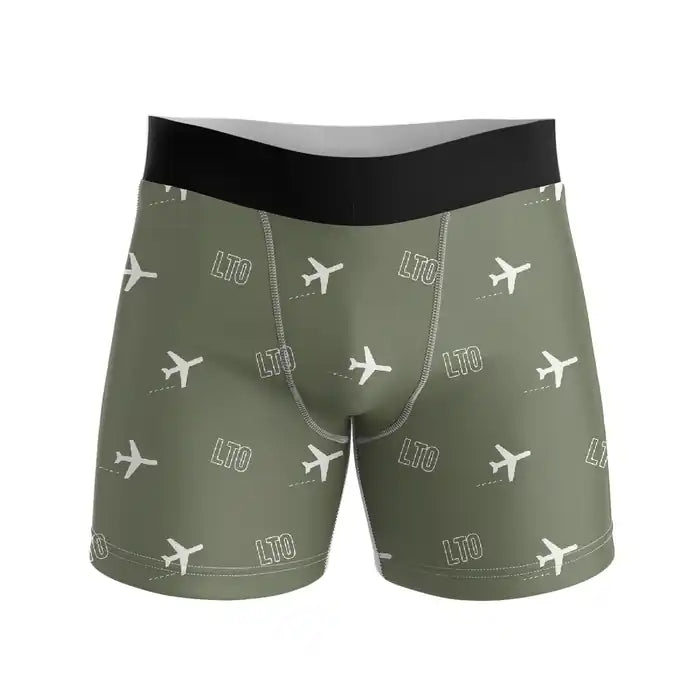 Loreto International Airport (LTO) Men Boxers - Pattern - Green Army