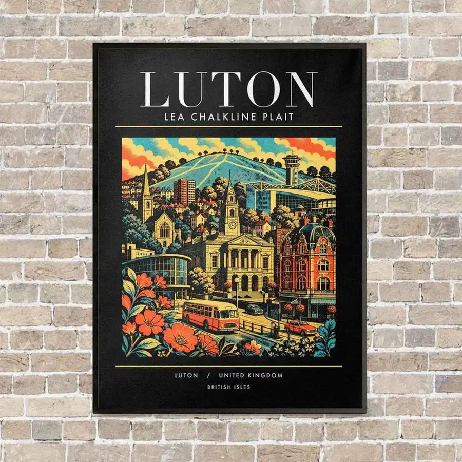LUTON - Poster - Canvas Framed - Black