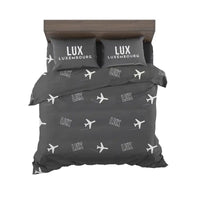 Thumbnail for Luxembourg Airport (LUX) Bedding Sets & Blankets - Bedding Set - Pattern - Black