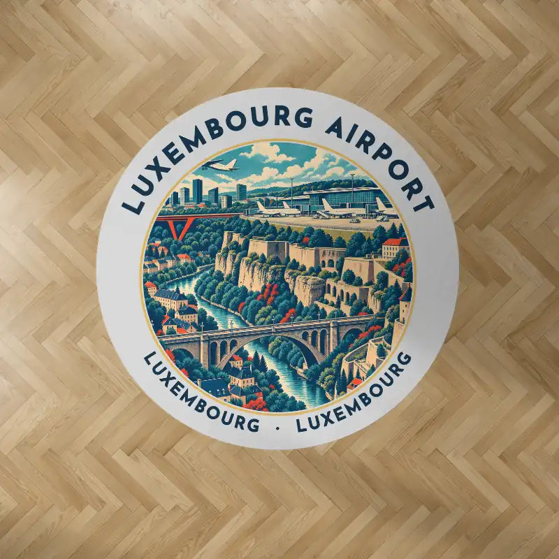 Luxembourg Airport (LUX) Carpets - Carpet Round - Badge - Light Gray