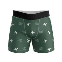 Thumbnail for Luxembourg Airport (LUX) Men Boxers - Pattern - Dark Green
