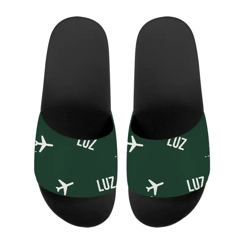 Lublin Airport (LUZ) Slippers & Flip Flops - Slippers - Sport - Pattern - Dark Green