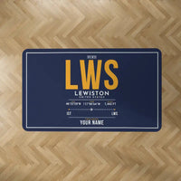 Thumbnail for Lewiston–Nez Perce County Airport (LWS) Carpets - Carpet Rectangle - ID Tag + Name - Dark Blue