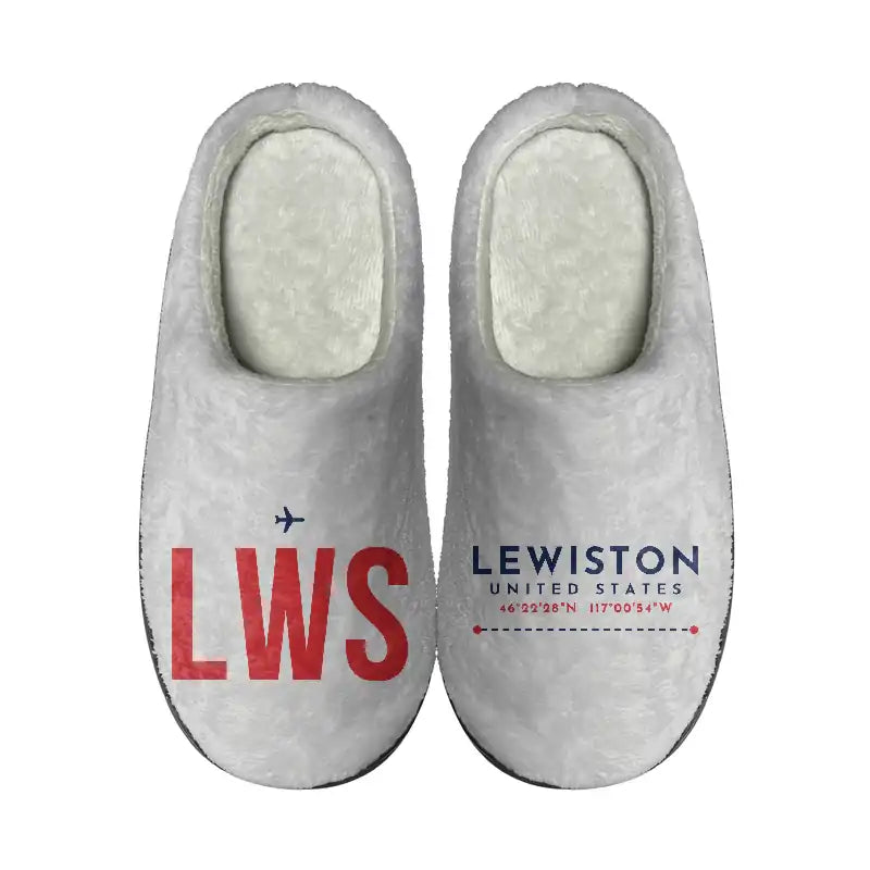 Lewiston–Nez Perce County Airport (LWS) Slippers & Flip Flops - Slippers - Cotton - Code - Different - Light Gray