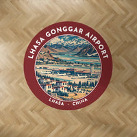 Thumbnail for Lhasa Gonggar International Airport (LXA) Carpets - Carpet Round - Badge - Dark Red V2