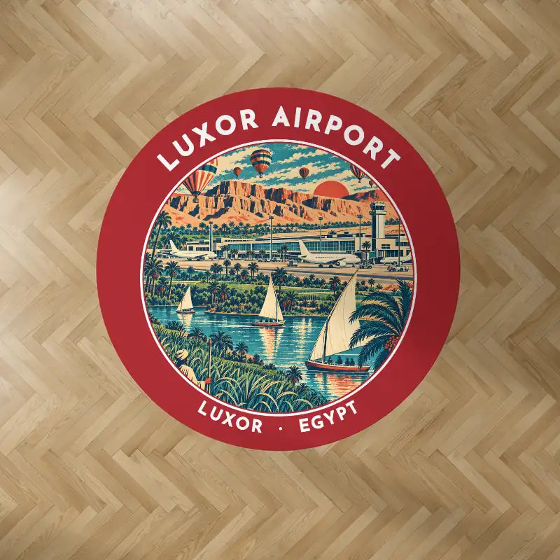 Luxor International Airport (LXR) Carpets - Carpet Round - Badge - Red V2