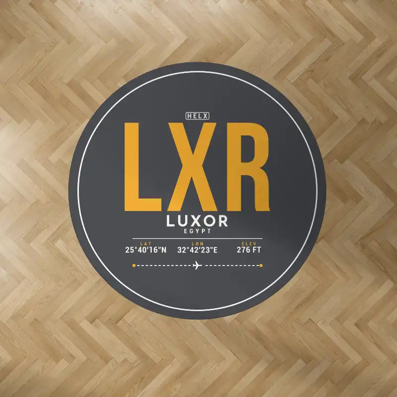 Luxor International Airport (LXR) Carpets - Carpet Round - ID Tag - Dark Gray V2