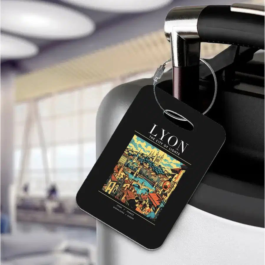 LYON - Poster - Luggage Tag - Black