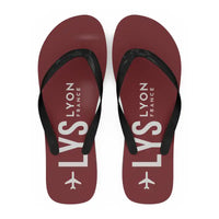 Thumbnail for Lyon-Saint Exupéry Airport (LYS) Slippers & Flip Flops - Slippers - Flip Flops - Code - Dark Red