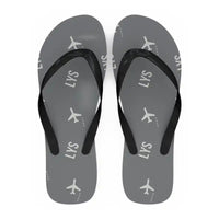 Thumbnail for Lyon-Saint Exupéry Airport (LYS) Slippers & Flip Flops - Slippers - Flip Flops - Pattern - Gray