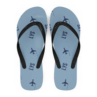Thumbnail for Lyon-Saint Exupéry Airport (LYS) Slippers & Flip Flops - Slippers - Flip Flops - Pattern - Light Blue