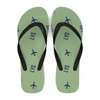 Thumbnail for Lyon-Saint Exupéry Airport (LYS) Slippers & Flip Flops - Slippers - Flip Flops - Pattern - Light Green