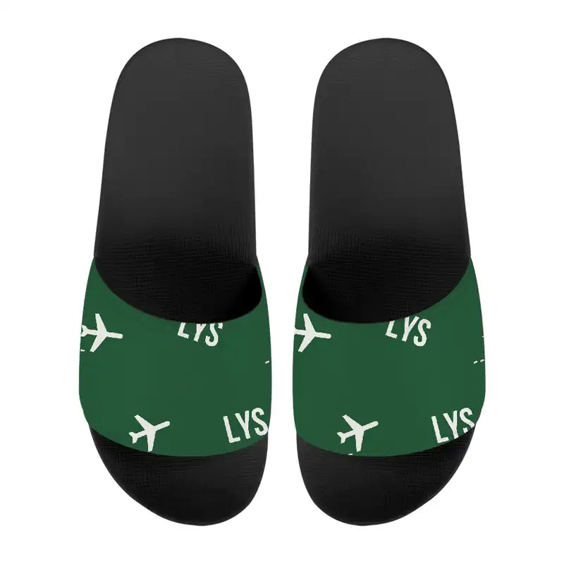 Lyon-Saint Exupéry Airport (LYS) Slippers & Flip Flops - Slippers - Sport - Pattern - Green