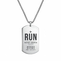 Thumbnail for La Réunion Roland Garros Airport RUN — Saint-Denis - Necklace - Original Design - Silver