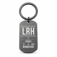 Thumbnail for La Rochelle - Ile de Re Airport LRH - Key Chain - Boarding Pass Style - Black