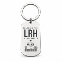 Thumbnail for La Rochelle - Ile de Re Airport LRH - Key Chain - Boarding Pass Style - Silver