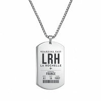 Thumbnail for La Rochelle - Ile de Re Airport LRH - Necklace - Boarding Pass Style - Silver