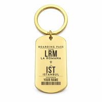 Thumbnail for La Romana International Airport LRM - Key Chain - Customizable Boarding Pass - Gold