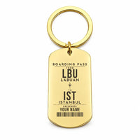 Thumbnail for Labuan Airport LBU - Key Chain - Customizable Boarding Pass - Gold