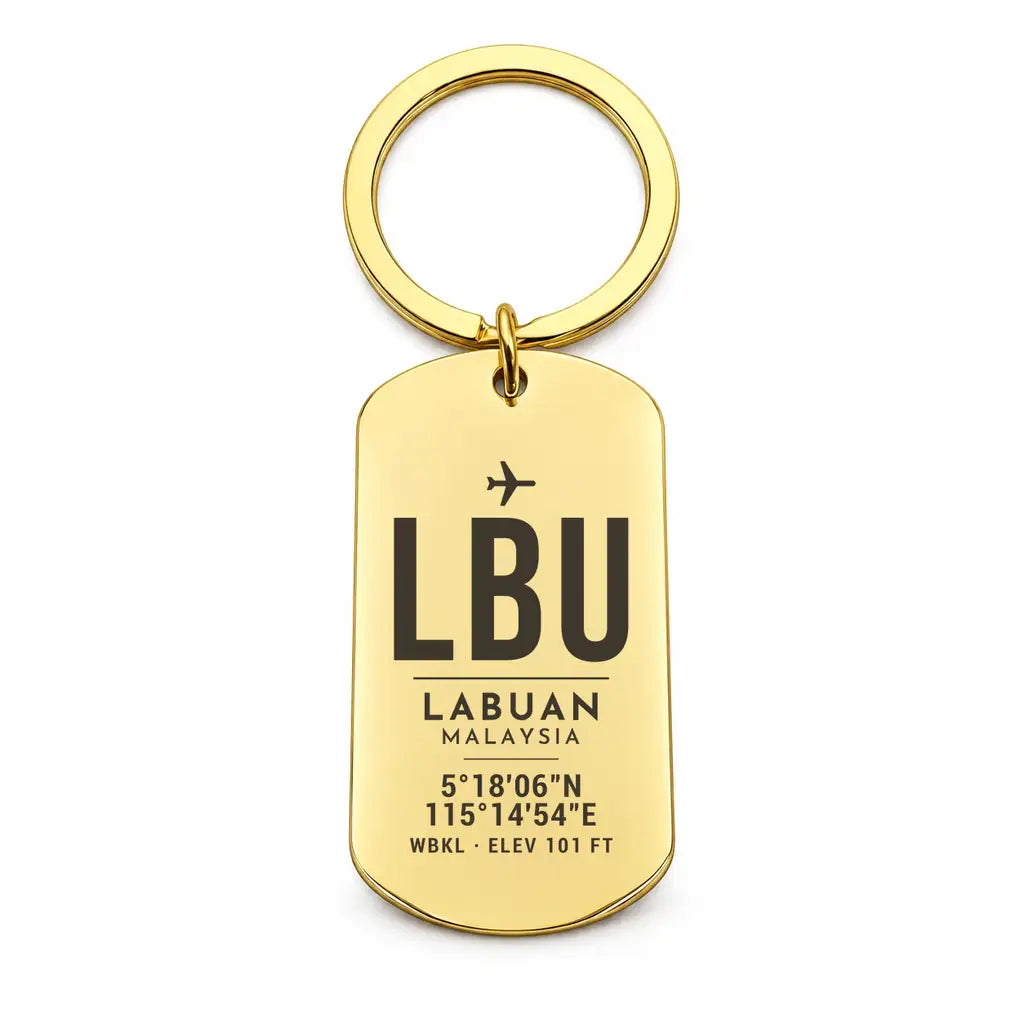Labuan Airport LBU - Key Chain - Original Design - Gold