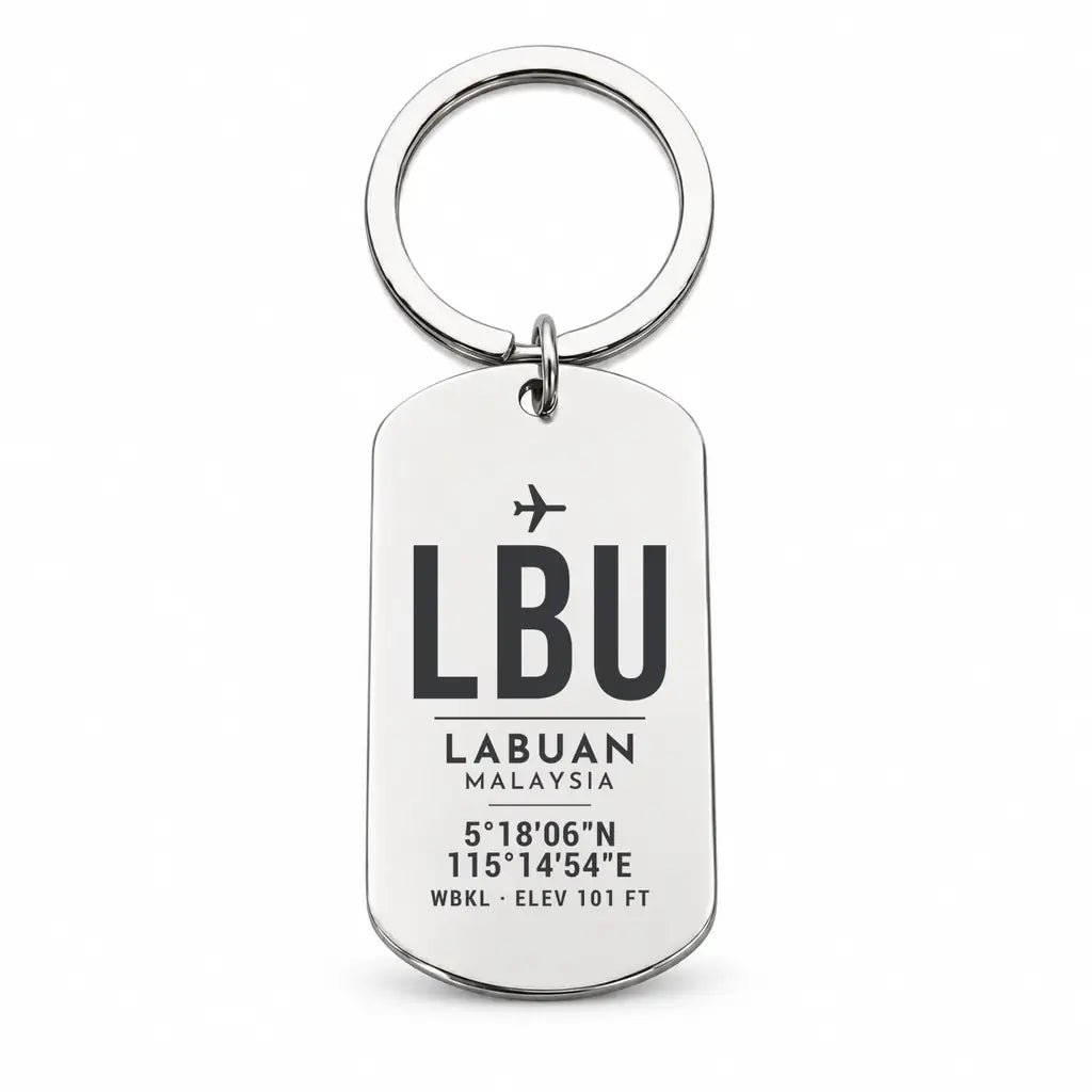 Labuan Airport LBU - Key Chain - Original Design - Silver