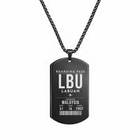 Thumbnail for Labuan Airport LBU - Necklace - Boarding Pass Style - Black