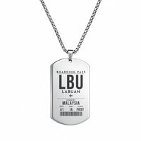 Thumbnail for Labuan Airport LBU - Necklace - Boarding Pass Style - Silver