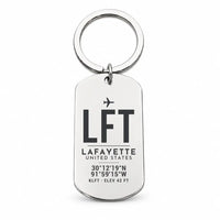 Thumbnail for Lafayette Regional Airport LFT - Key Chain - Original Design - Silver