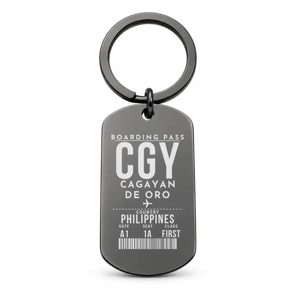 Laguindingan Airport CGY - Key Chain - Boarding Pass Style - Black