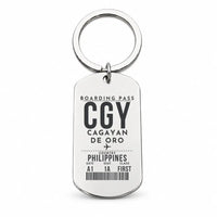 Thumbnail for Laguindingan Airport CGY - Key Chain - Boarding Pass Style - Silver