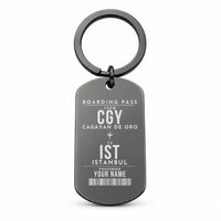 Thumbnail for Laguindingan Airport CGY - Key Chain - Customizable Boarding Pass - Black