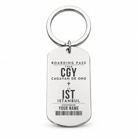 Thumbnail for Laguindingan Airport CGY - Key Chain - Customizable Boarding Pass - Silver