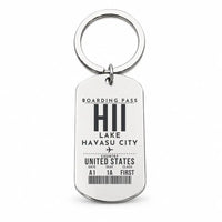 Thumbnail for Lake Havasu City Airport HII - Key Chain - Boarding Pass Style - Silver