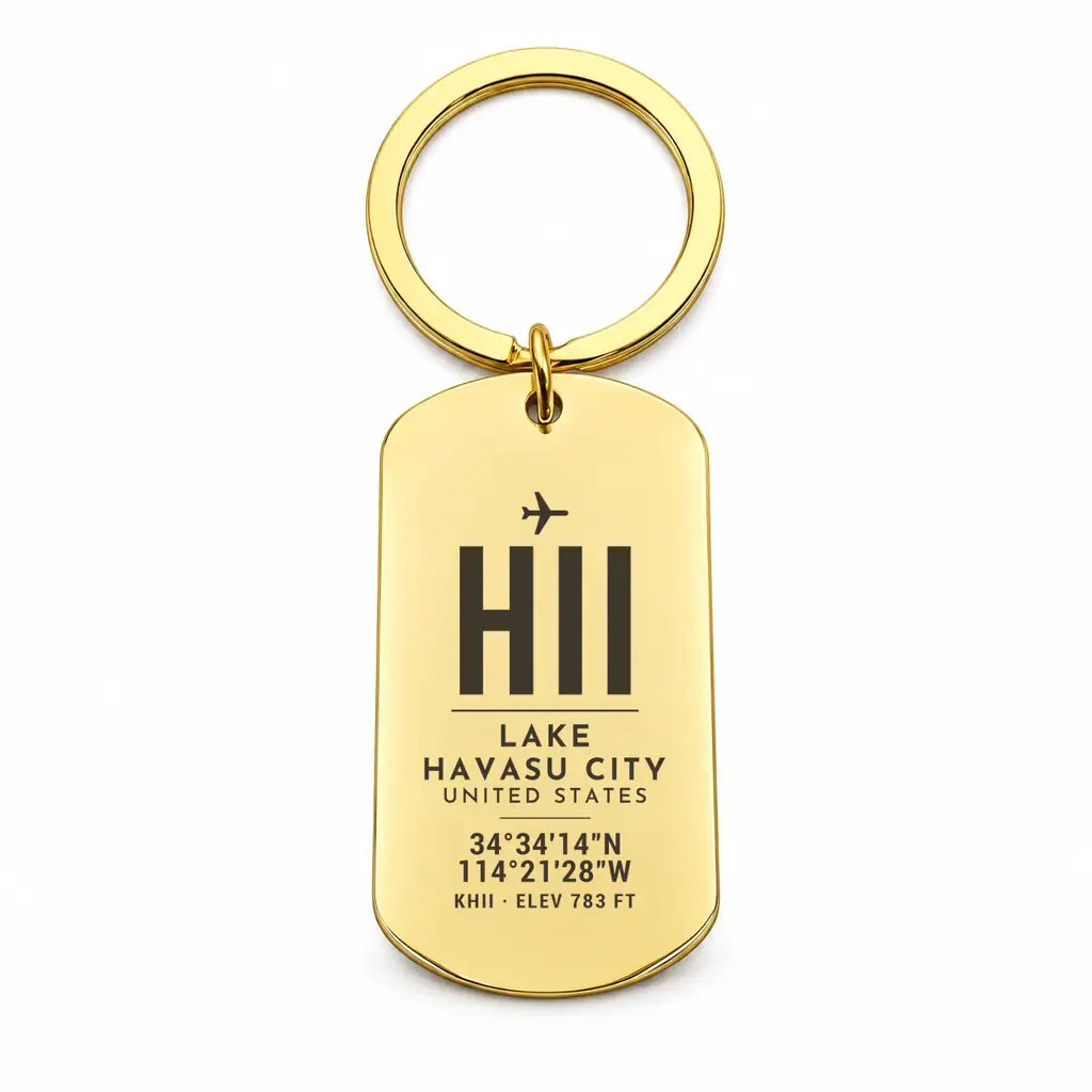Lake Havasu City Airport HII - Key Chain - Original Design - Gold