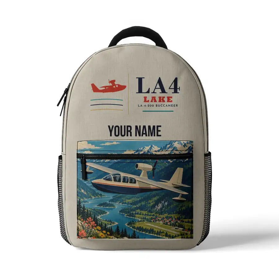 Lake LA-4-200 Buccaneer - 3D Backpack - Beige + Name