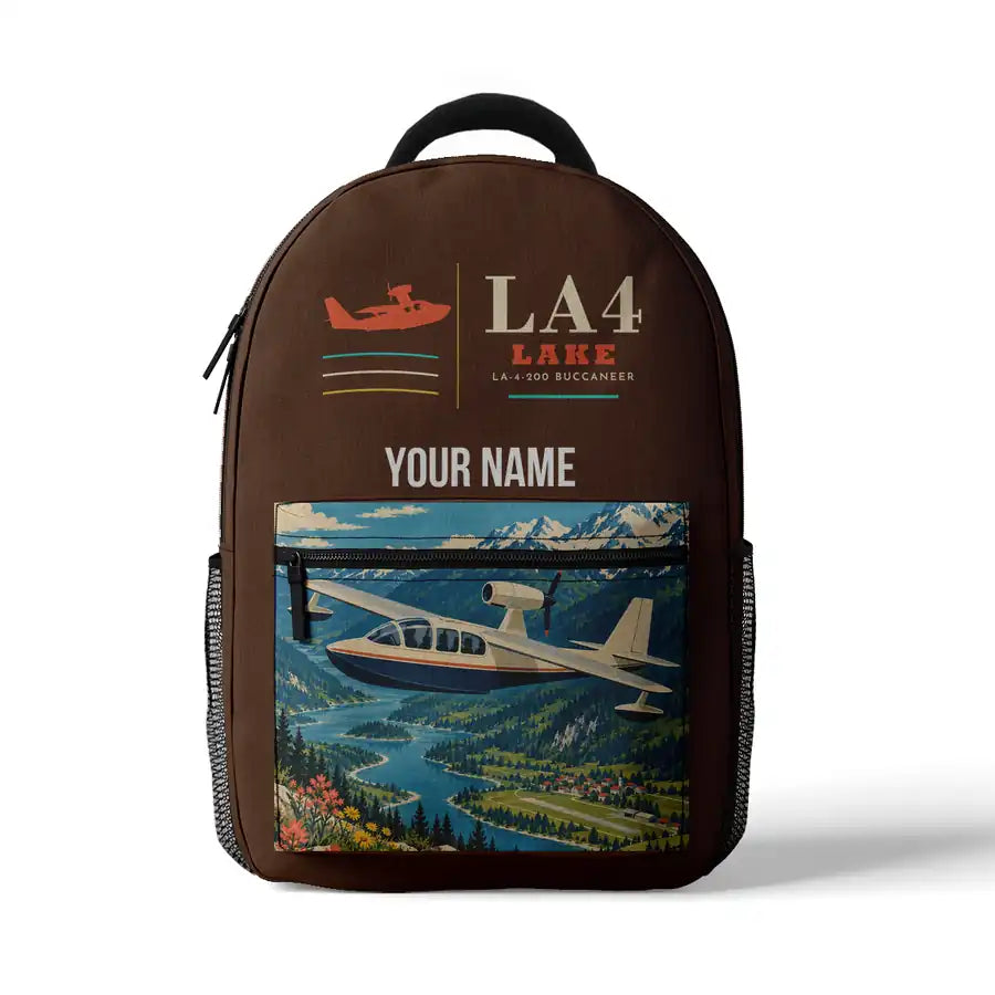 Lake LA-4-200 Buccaneer - 3D Backpack - Brown + Name