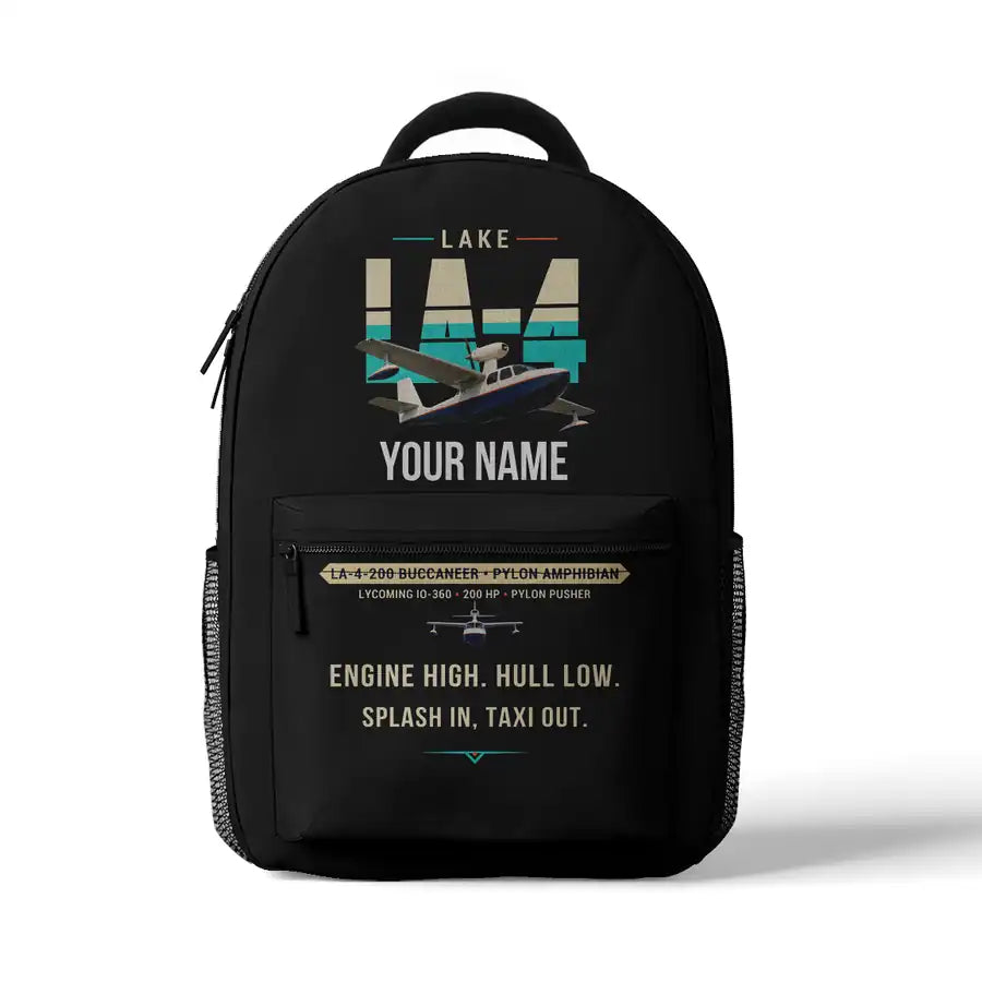 Lake LA-4-200 Buccaneer - 3D Backpack - Original + Name - Black