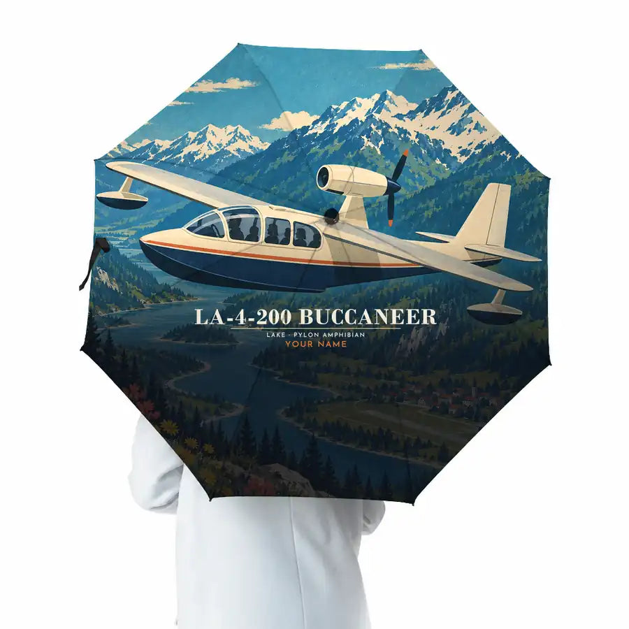Lake LA-4-200 Buccaneer - 3D + Name - Umbrella