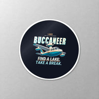 Thumbnail for Lake LA-4-200 Buccaneer - Cartoon - Circle Sticker - Close-up