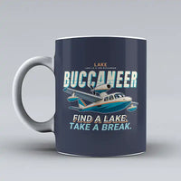 Thumbnail for Lake LA-4-200 Buccaneer - Cartoon - Mug - Dark Blue